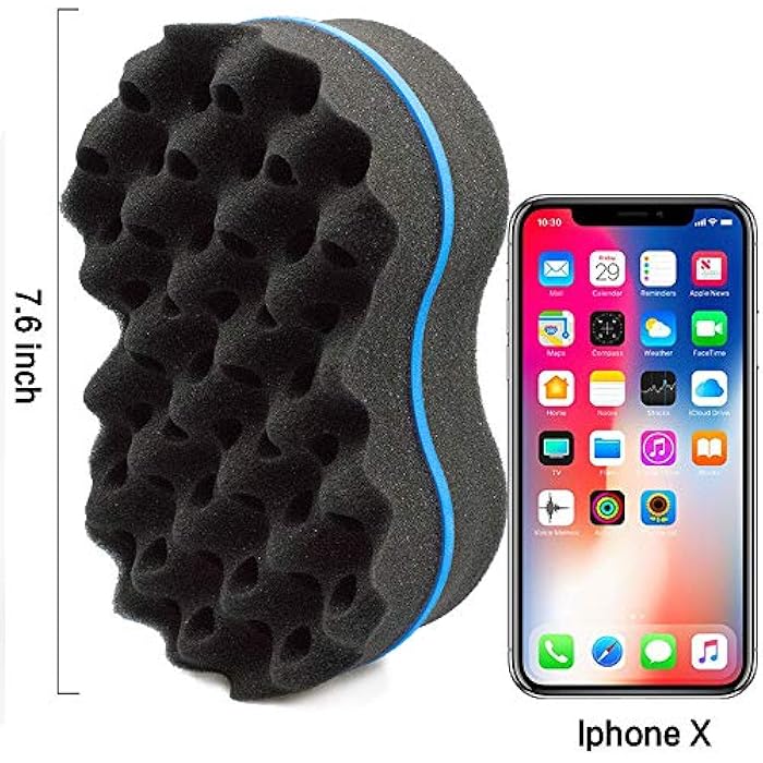 MTWIST Hair Sponge Brush Two Sides Dread Dreading Wave ing Foam Afro Barber Curl Sponge for Women and Men Boy Girl Small and Big Holes 1 Pcs - Image 3